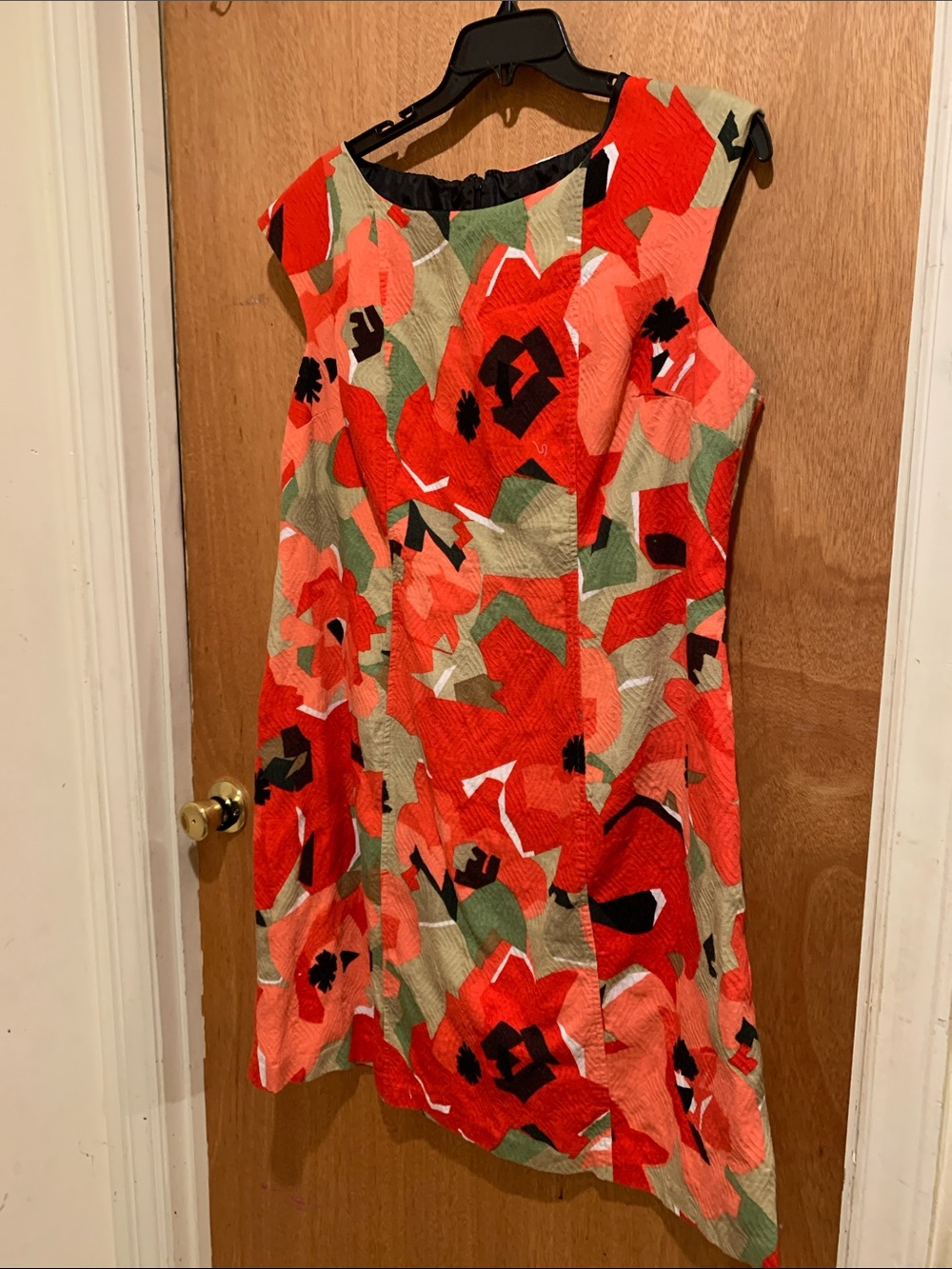 Lane Bryant Red Floral Print A-Line Dress